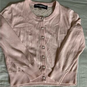 Karl Lagerfeld Pink Lace Cardigan